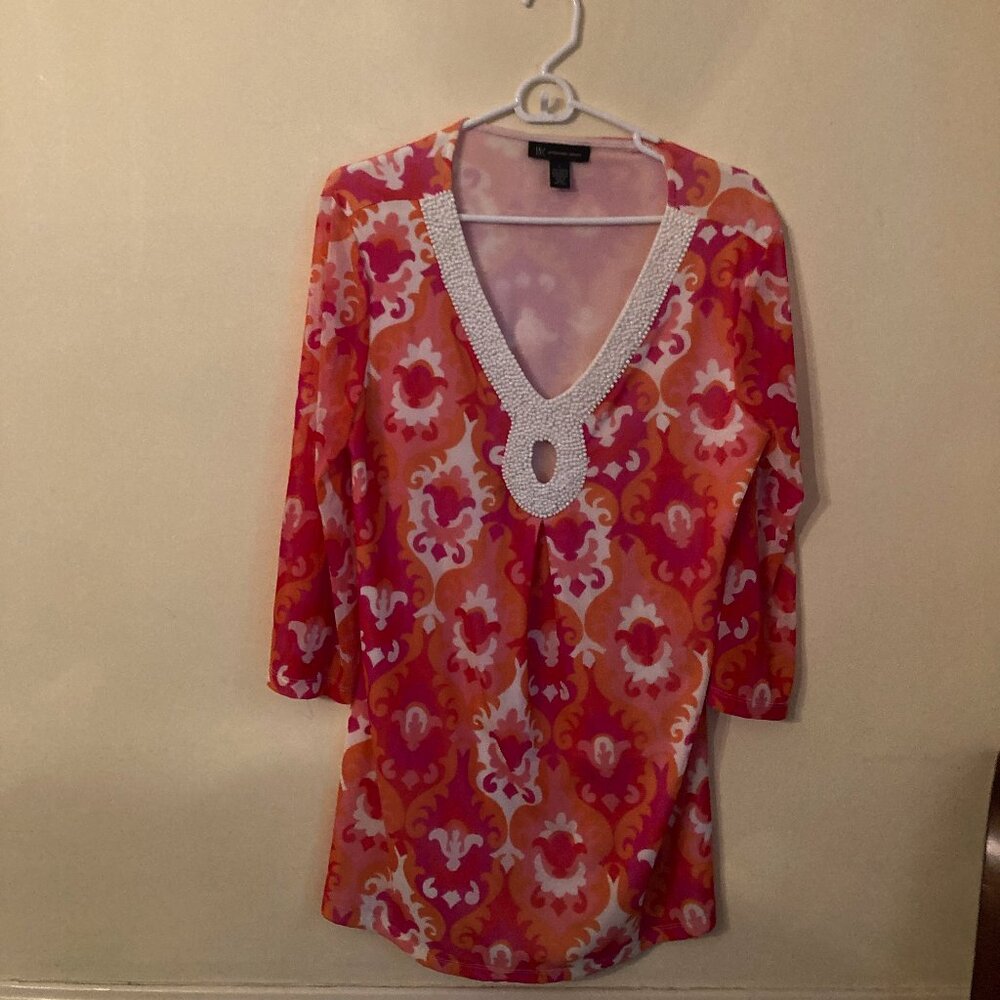 INC beaded, colorful top